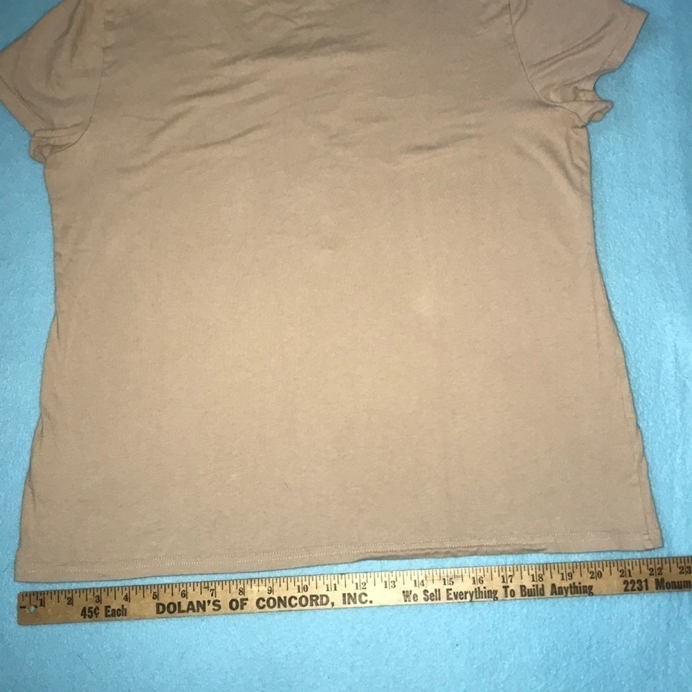 𝅺Basic Editions floral inset cotton short sleeve top size L - Picture 7 of 7